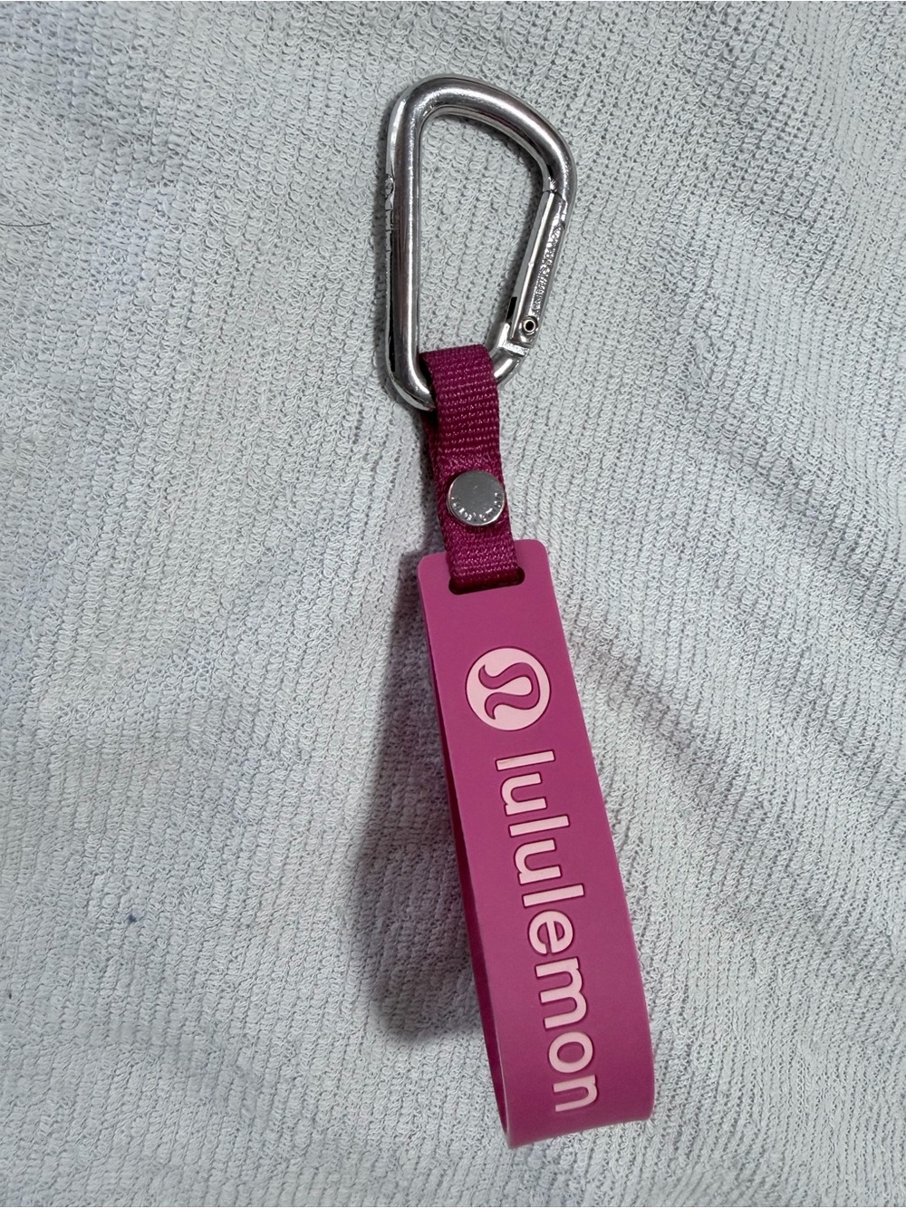 Lululemon Pink Rubber Keychain